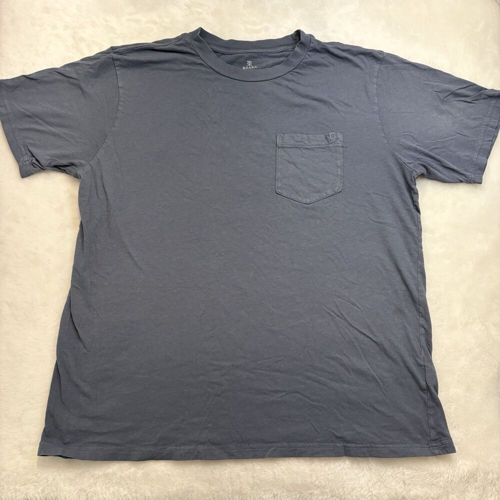 Men's Roark Short Sleeve Crew Neck Pocket T Navy Blue Size Large 100% Cotton